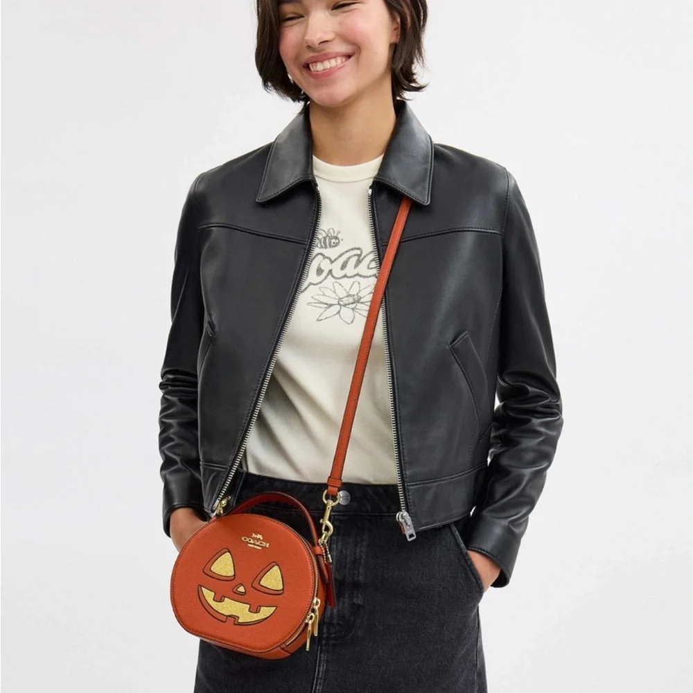 NWT Coach Canteen Crossbody Bag With Halloween Pumpkin Print CW468 - Picture 11 of 12